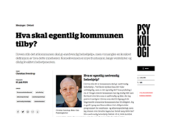 Artikkel i psykologtidsskriftet. Tittel: Hva skal egentlig kommunen tilby?