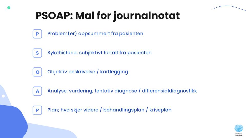 PSOAP mal for journalnotat