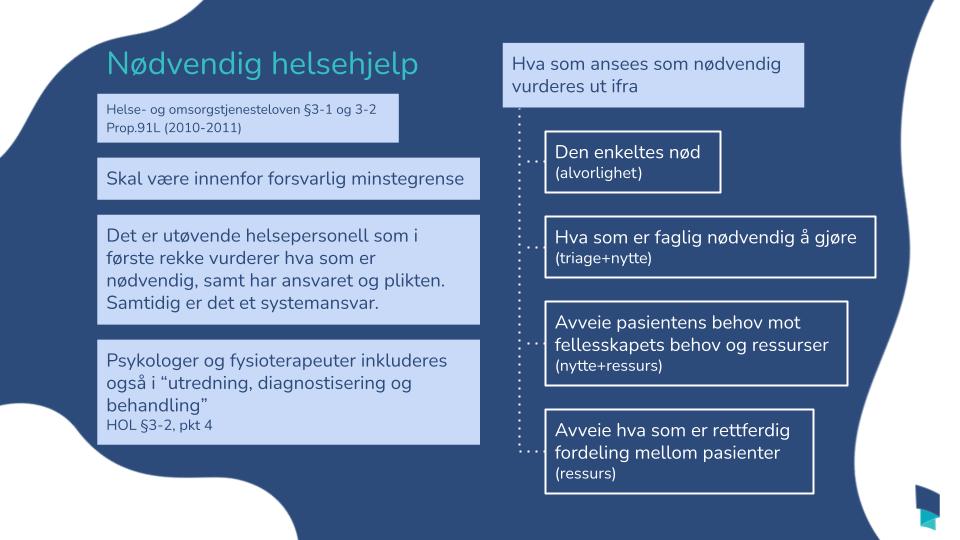 Nødvendig helsehjelp vurdering